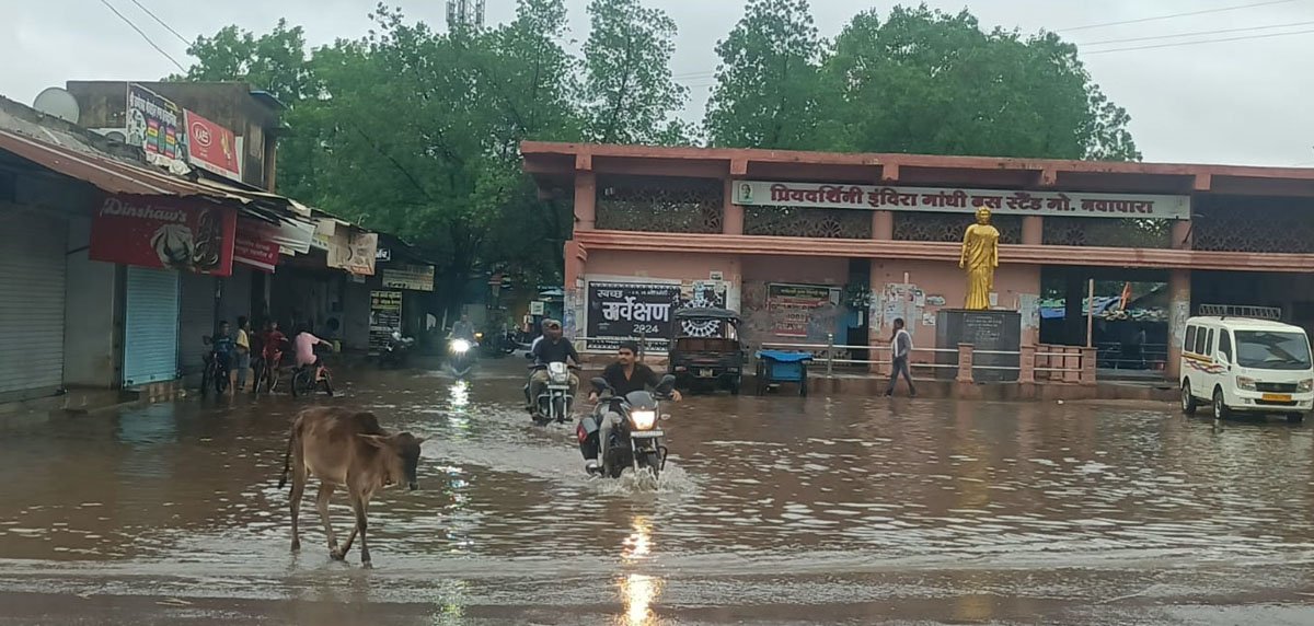 Rain: बारिश में डूबा नवापारा