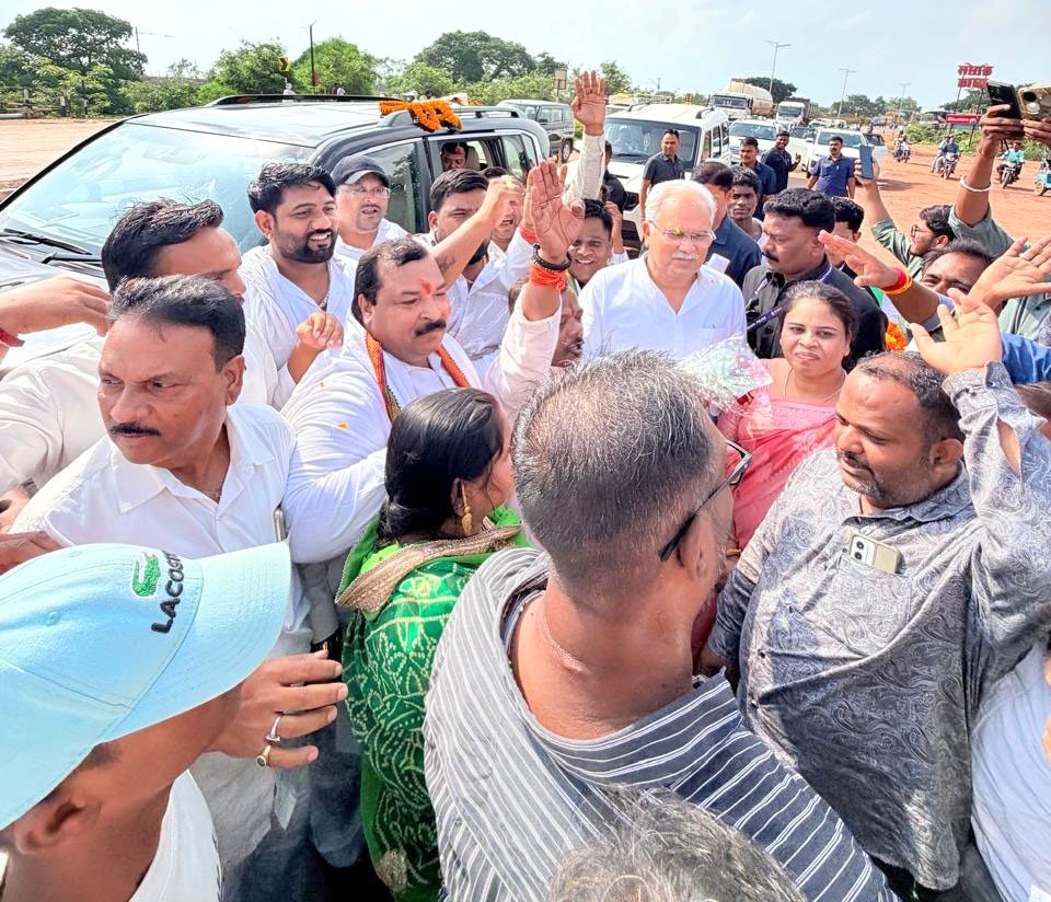 भूपेश बघेल का जोरदार स्वागत